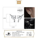 TrustDavis 925 Sterling Silver Water Drop Stud Earrings Wedding Jewelry DA2816