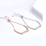 TrustDavis Sterling Silver Bowknot Bracelet with Zircon for Women Girls