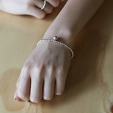 TrustDavis 925 Sterling Silver Minimalist 3mm Beads Chain Bracelets