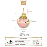 925 Sterling Silver Cat Paws Charm Pendant for DIY Jewelry