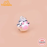 925 Sterling Silver Cat Paws Charm Pendant for DIY Jewelry