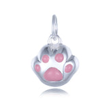 925 Sterling Silver Cat Paws Charm Pendant for DIY Jewelry