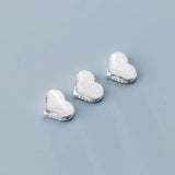 TrustDavis 925 Silver Heart Beads Charms for Bracelet DIY Jewelry DZ491