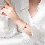 Davis Bracelet 925 Silver Strawberry Beads Elastic Bracelet Wedding Jewelry