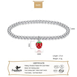 Davis Bracelet 925 Silver Strawberry Beads Elastic Bracelet Wedding Jewelry