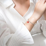 Davis Bracelet 925 Silver Strawberry Beads Elastic Bracelet Wedding Jewelry