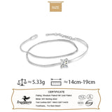 TrustDavis Bracelet 925 Sterling Silver Double Layer CZ Bracelets For Women