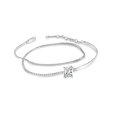 TrustDavis Bracelet 925 Sterling Silver Double Layer CZ Bracelets For Women