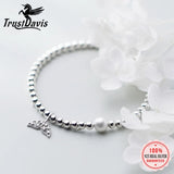 925 Silver Mermaid Tail Beads Bracelet Women Wedding Jewelry