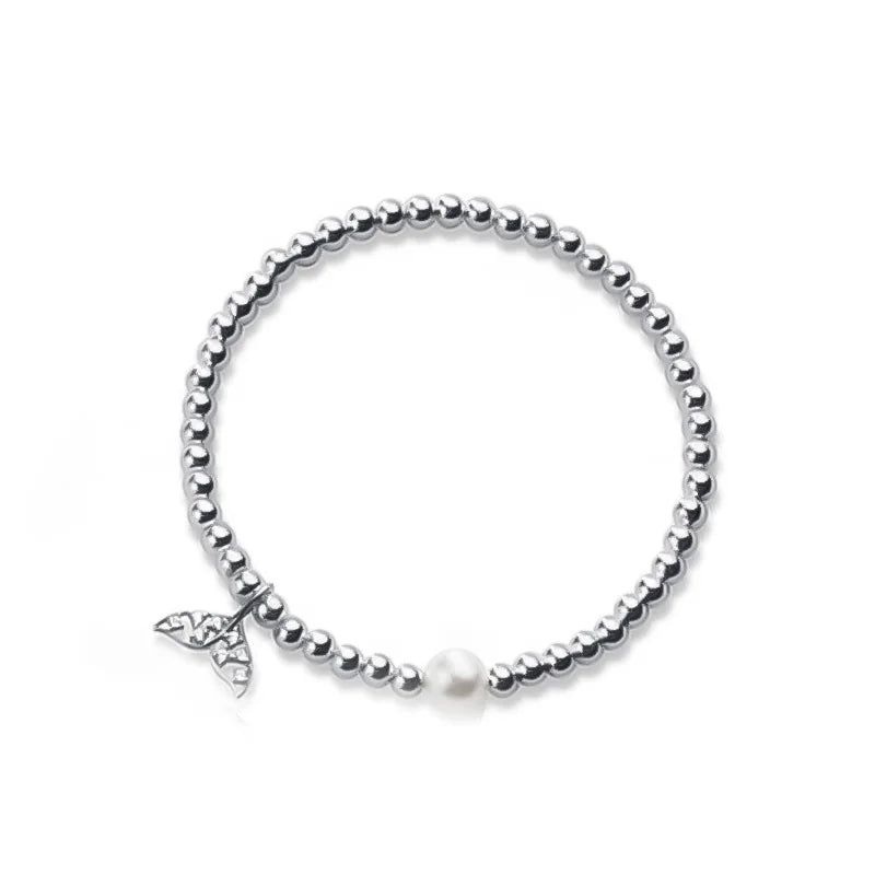 925 Silver Mermaid Tail Beads Bracelet Women Wedding Jewelry