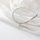 925 Silver Mermaid Tail Beads Bracelet Women Wedding Jewelry