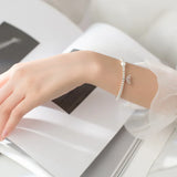 925 Silver Mermaid Tail Beads Bracelet Women Wedding Jewelry