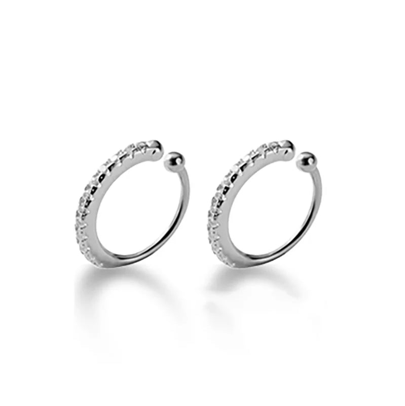 TrustDavis Zircon Sterling Silver Clip Earring Set
