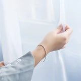 TrustDavis 925 Silver Minimalist Snake Chain Bracelet Wedding Jewelry