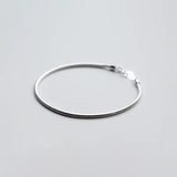 TrustDavis 925 Silver Minimalist Snake Chain Bracelet Wedding Jewelry