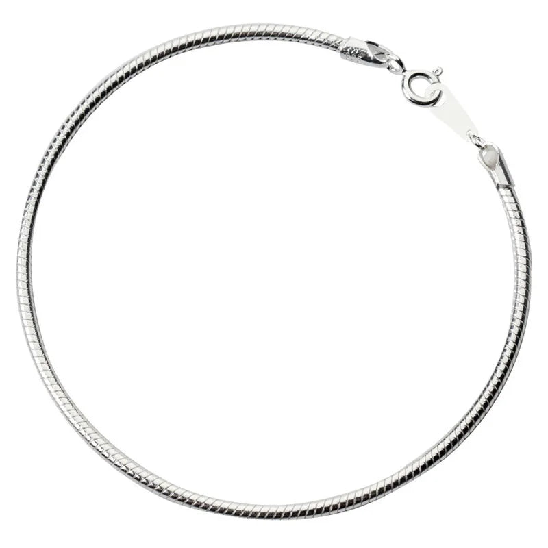 TrustDavis 925 Silver Minimalist Snake Chain Bracelet Wedding Jewelry