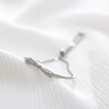 TrustDavis 925 Sterling Silver Bowknot CZ Bracelet for Women