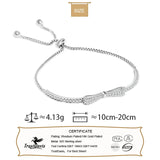 TrustDavis 925 Sterling Silver Bowknot CZ Bracelet for Women