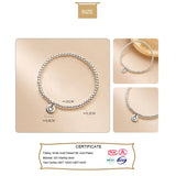 TrustDavis Sterling Silver Heart Beads Bracelet Wedding Jewelry