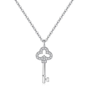TrustDavis Sweet Key CZ Pendant Necklace For Women Wedding Party