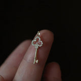 TrustDavis Sweet Key CZ Pendant Necklace For Women Wedding Party