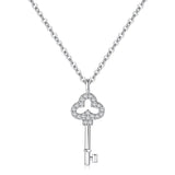 TrustDavis Sweet Key CZ Pendant Necklace For Women Wedding Party