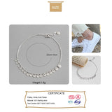 TrustDavis 925 Silver Sweet Wafer Tassel Chain Anklet Gift