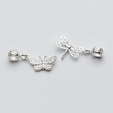 TrustDavis Butterfly Dragonfly Pendant Charm 925 Sterling Silver DIY Accessories