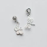 TrustDavis Butterfly Dragonfly Pendant Charm 925 Sterling Silver DIY Accessories