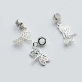 TrustDavis Butterfly Dragonfly Pendant Charm 925 Sterling Silver DIY Accessories