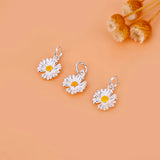925 Sterling Silver Daisy Charms Pendant For Jewelry DIY
