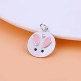 TrustDavis 925 Sterling Silver Rabbit Charms Pendant For DIY Jewelry