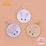 TrustDavis 925 Sterling Silver Rabbit Charms Pendant For DIY Jewelry
