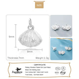 TrustDavis 925 Silver Shell Synthesis Pearl Charms Pendant DIY Acc