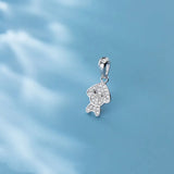 TrustDavis Sterling Silver Dog CZ Charm Stud Pendant DIY Accessories DZ464