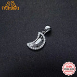 Davis 925 Sterling Silver Moon CZ Charm Pendant DIY Jewelry DZ473