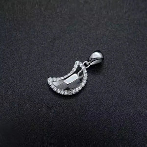 Davis 925 Sterling Silver Moon CZ Charm Pendant DIY Jewelry DZ473