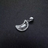 Davis 925 Sterling Silver Moon CZ Charm Pendant DIY Jewelry DZ473