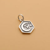925 Sterling Silver Hexagram Moon Charm Pendant DIY Jewelry