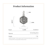 925 Sterling Silver Hexagram Moon Charm Pendant DIY Jewelry