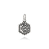 925 Sterling Silver Hexagram Moon Charm Pendant DIY Jewelry