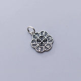 TrustDavis 925 Sterling Silver Flowers Charms For DIY Jewelry DZ446