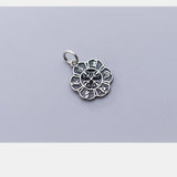 TrustDavis 925 Sterling Silver Flowers Charms For DIY Jewelry DZ446
