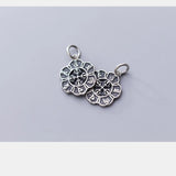 TrustDavis 925 Sterling Silver Flowers Charms For DIY Jewelry DZ446