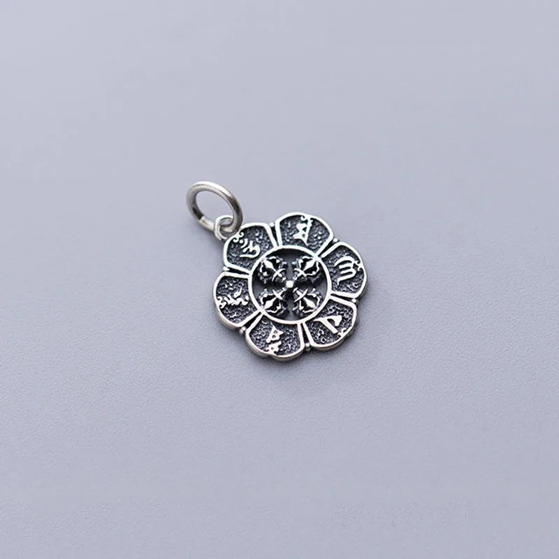 TrustDavis 925 Sterling Silver Flowers Charms For DIY Jewelry DZ446