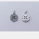 TrustDavis 925 Sterling Silver Flowers Charms For DIY Jewelry DZ446