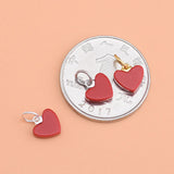TrustDavis S925 Silver Heart Charms For Bracelet Or Necklace DIY Jewelry