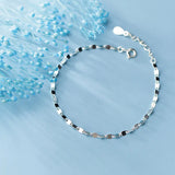 TrustDavis 925 Silver Elliptical Slices Bracelet For Women Wedding Gift