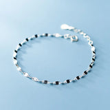 TrustDavis 925 Silver Elliptical Slices Bracelet For Women Wedding Gift