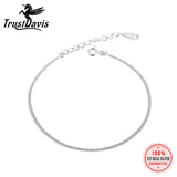 TrustDavis 925 Sterling Silver Chain Bracelet For Women Girls